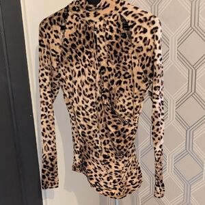 Carlisle Leopard Print Long Sleeve Blouse
